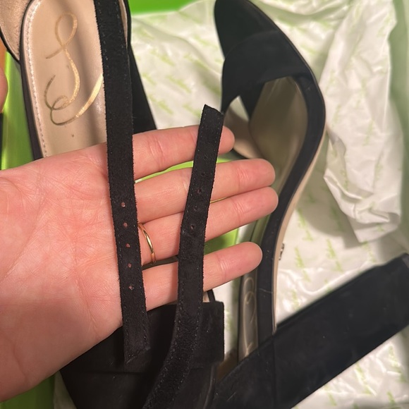 Black open toe heels suede - Picture 6 of 7